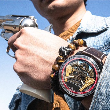 BOMBERG 炸彈錶 BB-01 系列雙槍骷髏自動大三針腕錶-43mm CT43APBA.29-1.11