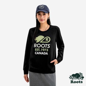 Roots 女裝- ROOTS NOVA PARK 圓領上衣-黑色