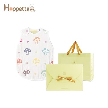 Hoppetta 日本 六層紗 蘑菇 防踢背心 禮盒組 嬰童款【YODEE優迪】
