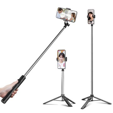 JUNDNE A35 可站立穩固三腳架遙控藍牙自拍桿(160cm)(單攝版) 不鏽鋼 可站立 全身 全景 直播