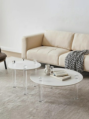 免運速發開發票 韓式極簡亞克力茶幾創意透明角幾小戶型設計師款小邊幾簡約小桌子