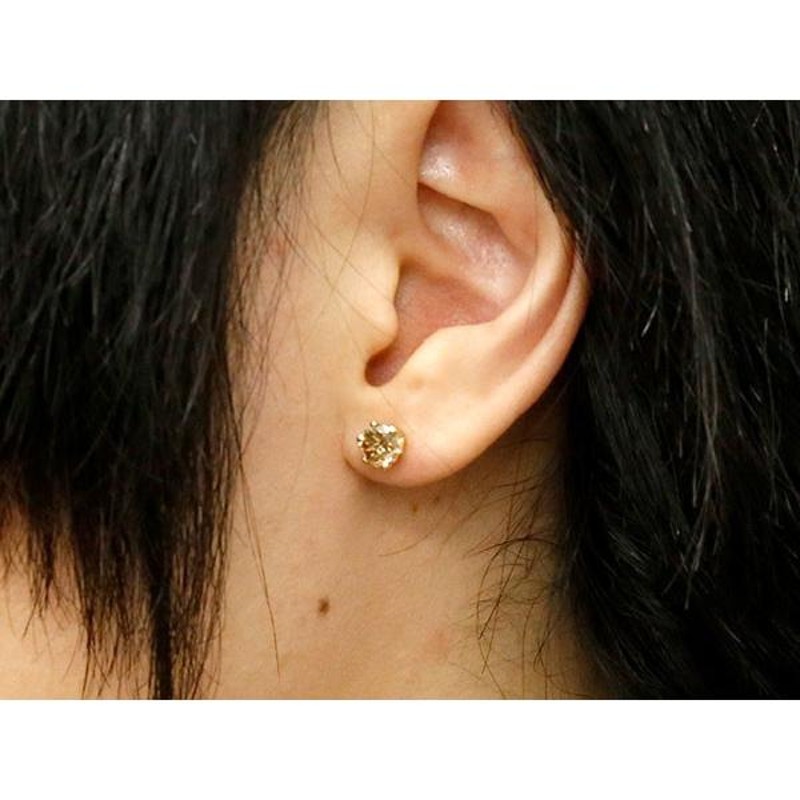 humhumete ブラウンダイヤモンドピアス K18WG humhumete ブラウンダイヤモンドピアス K18WG