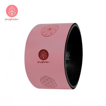【Mukasa】PU寬版瑜珈輪 - 桃粉/生命之花 - MUK-24507