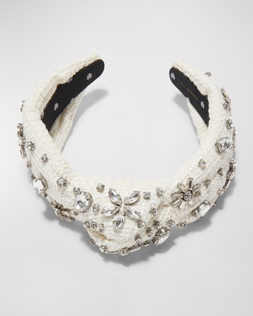 Embellished Tweed Knotted Headband