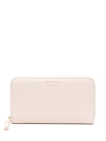 Emporio Armani - zipped leather long wallet - women - Polyester/Cotton/Sheepskin/Polyurethane/Polyester - One Size - Neutrals