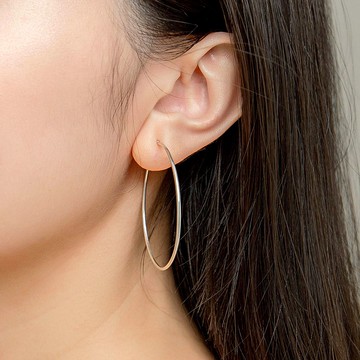 Thin Hoop Earrings 細線圈純銀耳環 圓圈 圈圈 大圈圈型純銀耳環