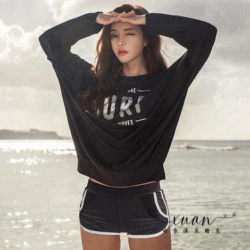 Xuan♥2021新款🌸多件式泳衣 時尚蝙蝠衫速干防曬泳裝 長袖拉鏈泳衣 防輻射 顯瘦 浮潛衣 水母衣 潛水服