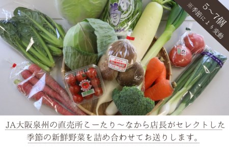 JA大阪泉州 直売所店長セレクト 季節の野菜セット 5個から7個 8kg以内