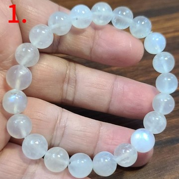 藍月光石 月光石 手鍊 手環 手珠 帶母礦 9mm 天然 ❤水晶玉石特賣#R098-1