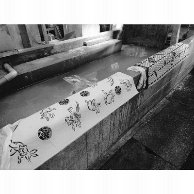 本染め魚河岸シャツ Sサイズ 認定証付き 木綿晒 ヒョウ柄 虹色