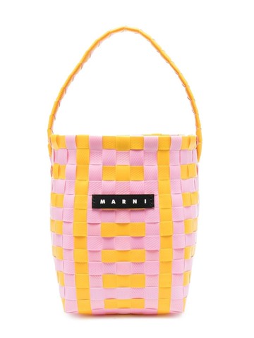 Marni Kids - woven basket bag - kids - Calf Leather/Polypropylene - One Size - Pink