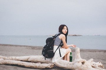 筆電後背包 Apollo 後背包 書包 防潑水  黑灰/單寧