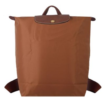 LONGCHAMP LE PLIAGE系列再生尼龍摺疊後背包(中/白蘭地酒)