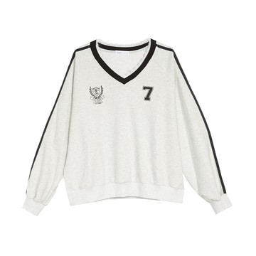 美式賽車V領小圖上衣