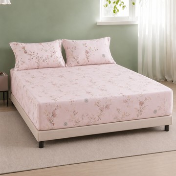 A-ONE 60支100%純萊賽爾纖維床包 + 枕套 2個  拾花筆記  Queen Size(186 x 180cm)
