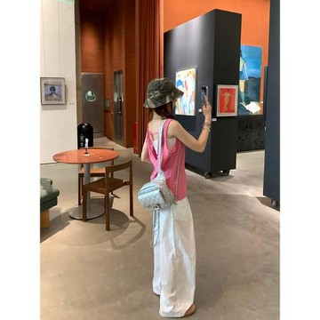 荒荒家背后綁帶背心2025夏季新款小眾設計運動休閑無袖上衣女外穿