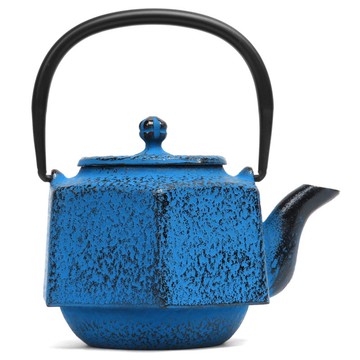 南部鐵器 茶壺 六角 0.5L 藍色 日本製