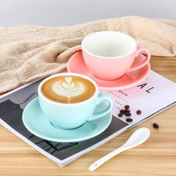 批發拉花拿鐵220ml咖啡杯 歐式小奢華卡布奇諾陶瓷咖啡杯碟勺套裝