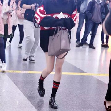 秋冬款全棉女士條紋過膝中長筒襪 楊冪同款休閑純棉女襪 廠家批發