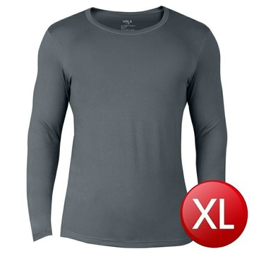 男輕量磨毛保暖衣(灰XL) [大買家]