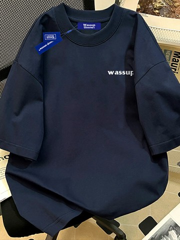 好康優選WASSUP國潮牌重磅純棉基礎款短袖T恤男夏季新款美式簡約半袖上衣