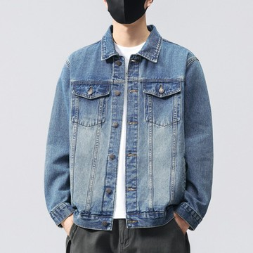 男士牛仔外套2025秋冬新款復古翻領潮流工裝夾克休閑百搭工裝上衣鑫弘-錦衣華服