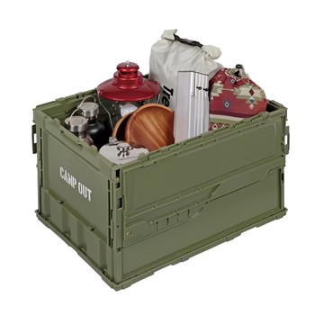 CAPTAIN STAG 鹿牌 摺疊置物箱 UL-1046 51.3L  1個  橄欖綠  530 x 365 x 335mm