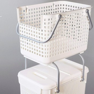 Like-it｜可堆疊多功能收納洗衣籃組(不含輪子) 白色