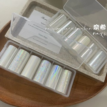 🎀台灣出貨🎀 美甲工具美甲嚴選進口高品質人魚極光幻彩套裝轉印紙轉印膠星空貼紙美甲鑽