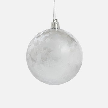 克萊歐圓形吊飾8cm 編織紋銀