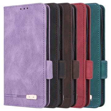 適用OPPO Reno11pro國外版手機套翻蓋插卡五金磁吸扣復古對吸皮套素面色書本式手機殼