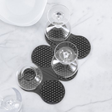 《TRUDEAU》酒杯瀝水墊-灰-- 餐具杯盤墊 隔水墊 流理臺墊