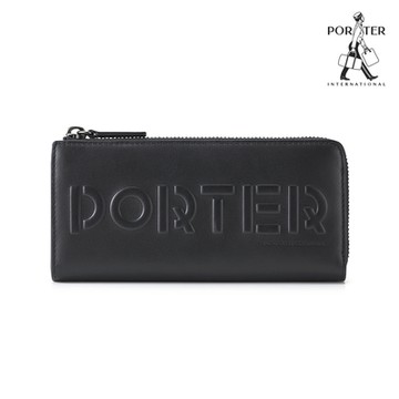 PORTER INTERNATIONAL - 時尚躍動ALPHA真皮長夾 - 黑