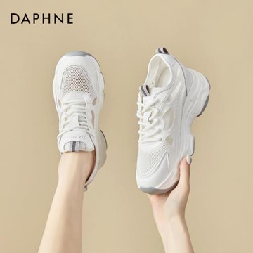 達芙妮老爹鞋女顯腳小2023年爆款夏季網面透氣百搭厚底休閑運動鞋