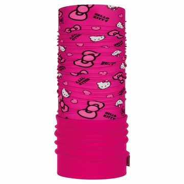 【【蘋果戶外】】BUFF BF121575-535 西班牙魔術頭巾【兒童】Kitty POLAR 二段式保暖頭巾 粉紅蝴蝶結 PLUS
