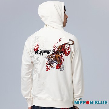 網路獨家【新品9折】金標虎年連帽長TEE(白) - BLUE WAY 日本藍