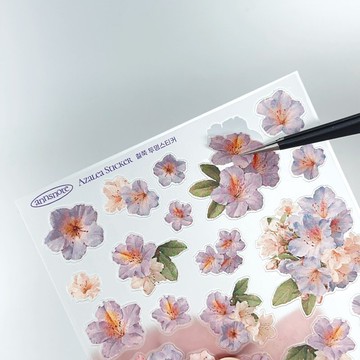 皇家杜鵑花 - 軋型貼紙 PET (anns note) 復古拼貼