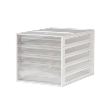 樹德SHUTER A4桌上型資料櫃DD-1213(4抽)-白色/黑色