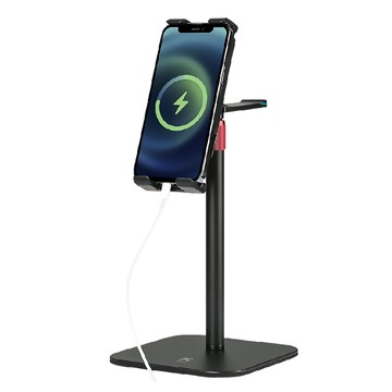 KTnet 廣鐸 耳機/手機/平板3in1金屬升降支/掛架 360°平面旋轉 適用4.7~12.9吋手機與平板  黑色  1個