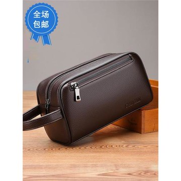 新款男士手拿包大容量手包商務時尚手拎包多口袋休閑高檔軟皮簡約