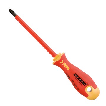 Felo 絕緣超軟柄十字螺絲起子 六角軸可搭配板手加強扭力 PH3x150mm  1個