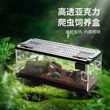 👍雙倍優惠👍亞克力爬蟲飼養盒小型照明加熱防逃逸寄居蟹倉鼠籠繁殖缸爬寵物箱