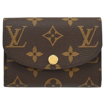 LV M41939 Rosalie 經典Monogram花紋翻蓋卡片零錢包(紫紅)