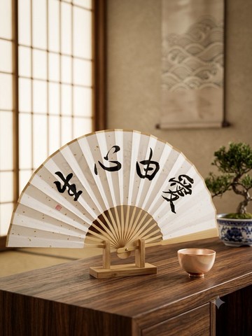 客製預訂 | 行書手寫摺扇擺飾(1-4字) | 居家擺飾 節慶 婚禮 喬遷