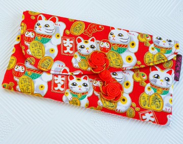 福財中國盤釦招財貓-四款 紅包袋 錢母袋 存摺袋(限量)