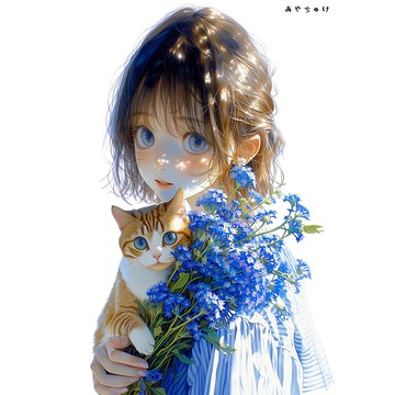 【4 月新作 3】07-120-0281 人物貼紙 春日少女與動物