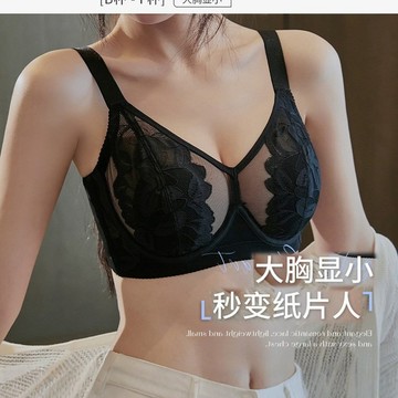 大胸顯小超薄款防下垂調整型文胸聚攏美背收副乳全罩杯塑型內衣女