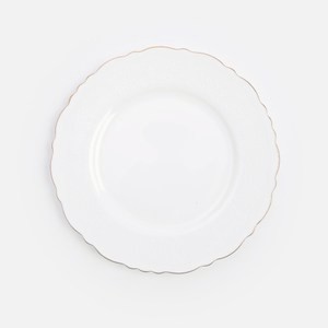 克萊歐骨瓷平盤20.8cm 花邊白