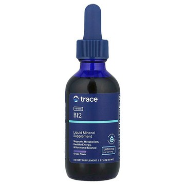 Trace, 離子型 B12，天然葡萄味，1,000 微克，2 液量盎司（59 毫升）