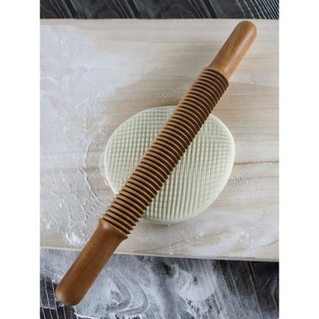 棗木酸枝木實木燒餅專用螺紋花紋花邊家用糕點不易沾面搟面杖螺旋